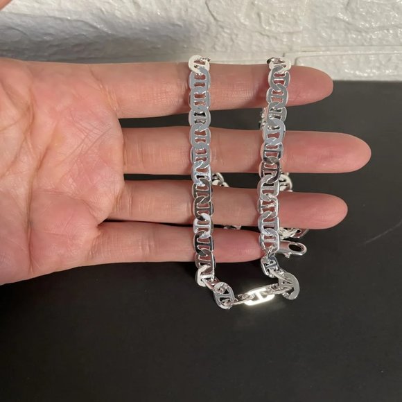 Fashion Jewelry Jewelry - Beautiful Classic 20" Mariner Link Necklace Stamped 925 Solid Sterling Silver